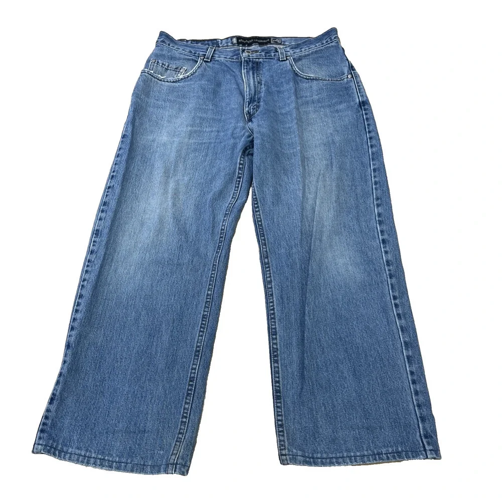 Vtg Levis Silver Tab Relaxed Straight Loose Jeans Mens 34X26 USA Made 90s Y2K